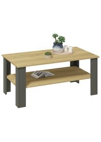 Vcm, Couchtisch &raquo;Sofatisch Couchtisch Beistelltisch Disalo 100x55&laquo; 1 Stk. tlg., Anthrazit / Honig-Eiche, B/H/T: 100 cm x 55 cm, Anthrazit / Honig-