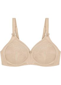 Triumph, Damen, B&uuml;gelloser BH &raquo;Doreen + Cotton 01 N&laquo; mit zarter Lochstickerei, NATUR, Cup C, 100 - Cup C, NATUR, BH ohne Polsterung und ohne B&uuml;gel