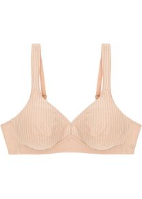 Triumph, Damen, &raquo;Modern Soft+Cotton N&laquo; mit dezenten Streifen, NEUTRAL BEIGE, Cup E, 95 - Cup E, NEUTRAL BEIGE, BH ohne Polsterung und ohne B&uuml;gel