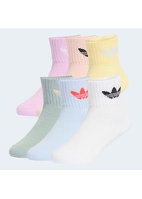 adidas originals, Unisex, Sportsocken &raquo;KIDS SOCK 6PP&laquo; 6 Paar tlg. f&uuml;r Laufen und Alltag, sportlicher Stil, 6er-Pack, BLUPNK/ALMYEL/BLILIL/, 31-33, 