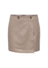 Only, Damen, Lederimitatrock &raquo;ONLASTRIA FAUX LEATHER SHORT SKIRT OTW&laquo; mit Knopf Details, softes Lederimitat, Walnut, S, Walnut, Minirock von Only