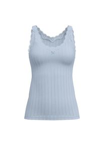 Calida, Damen, Tanktop &raquo;Etude Toujours&laquo; zarte Spitze, Nadelstreifen-Design, Cotton-Mix, elastisch, aura blue, S (40/42), Damen-Top von Calida