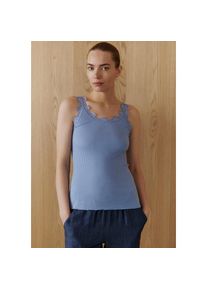 rosemunde, Damen, Spitzentop &raquo;Babette Silk Top&laquo; Vintage-Spitzenbesatz, mit Rundhalsausschnitt, hoher Seidenanteil, himmelblau, XS, Damen Long Lace Top