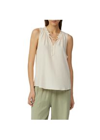 QS, Damen, Blusentop mit R&uuml;schen Kragen, LIGHT SAND, 44, Bluse von QS