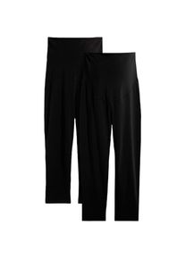 bonprix, Damen, Umstandsleggings &raquo;Umstands-Leggings in Capri-L&auml;nge (2er Pack)&laquo; Leggings, aus Baumwolle mit Elasthan, Skinny Fit, Capri-L&auml;nge, schwarz+
