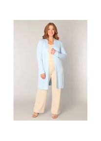 Base Level Curvy, Damen, Longstrickjacke &raquo;Ayla Long&laquo; Figurumspielende, weiche Strickqualit&auml;t, Light Blue, 44, Light Blue, Long-Strickjacke Long von 