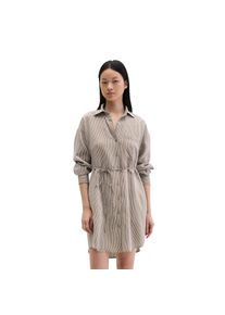 Marc O'Polo Marc O'Polo, Damen, Blusenkleid Brusttasche Seitennahttaschen Gestreiftes Crinkle-Blusenkleid regular fit aus LENZING ECOVERO , multi/ chalky brown, 