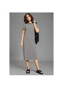 Flashlights, Damen, Shirtkleid wadenlange Schnittform, aus Single Jersey, mit gestreifter Optik, schwarz-gestreift, N-Gr, 44/46 - N-Gr, schwarz-