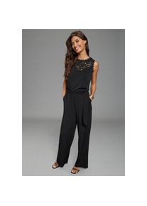 Laura Scott, Damen, Jumpsuit klassische und elegante Passform mit Spitze, &auml;rmellos, schwarz, N-Gr, 40 - N-Gr, schwarz, Jumpsuit von Laura Scott in 