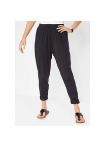 bonprix, Damen, Haremshose aus Baumwolle und Elasthan, elastischer Bund mit Gummizug, schwarz, 52/54 (XXL) - N-Gr, Haremshose mit locker fallender 