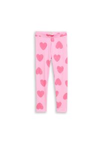 Tom Tailor, Damen, Leggings mit Herzchen Print, pink small heart print, 116 - N-Gr, Leggings von Tom Tailor Kids
