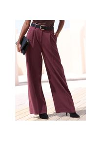Lascana, Damen, Anzughose mit weitem Bein, Palazzohose, elegant, bordeaux, 46 - N-Gr, Elegante Anzughose mit langem Bein