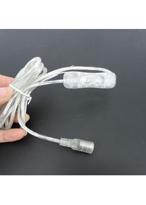 2pin 22AWG transparent DC Female 12V 5V 5.5x2.1mm Power adapter extend Cable led Light Switch button connector for neon lamp M20