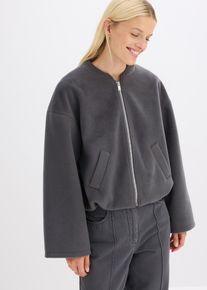 bonprix Kurtka bomberka z marszczonym dołem, szary, 52