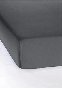 bonprix Prześcieradło z flaneli z gumką, szary, 160/200 cm