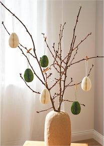 Decorazione da appendere con uova di carta (pacco da 6), Beige, Taglia 7,5 cm, bonprix