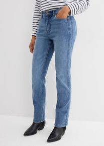 Jeans straight vita alta, Blu, Taglia 42, bonprix