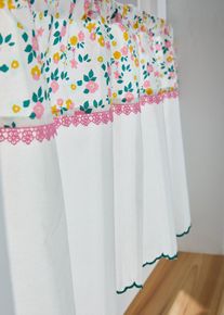 Tenda a vetro in cotone biologico con pizzo, rosa, Taglia 30x85 cm, bonprix