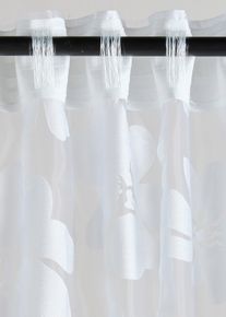 Gardin med etset m&oslash;nster (1-pack), hvit, st&oslash;rrelse 145x140 cm, bonprix