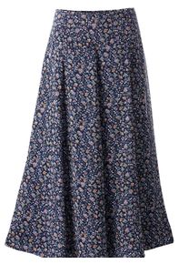 Maxirock Inspirationen, Damen, Gr. 23, blau (marine, bedruckt), 100% Polyester, bedruckt, gebl&uuml;mt, gemustert, mehrfarbig, lang, R&ouml;cke Maxirock