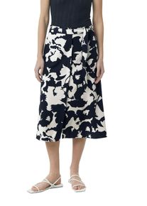 Midirock comma, Damen, Gr. 36, beige (blau beige), Web, Obermaterial: 100% Viskose, bedruckt, gebl&uuml;mt, figurbetont 3/4-L&auml;nge, R&ouml;cke Midirock, mit floralem Muster