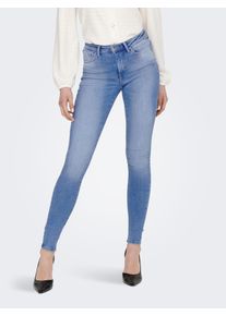 Skinny-fit-Jeans Only "ONLPOWER MID PUSH UP SK REA934", Damen, Gr. XS (34), L&auml;nge 34, blau (special bright blau denim), Denim/Jeans, Obermaterial: 92% Baumwolle, 6% Elastomultiester, 2% Elasthan, Abriebeffekte, Jeans Skinny-fit-Jeans