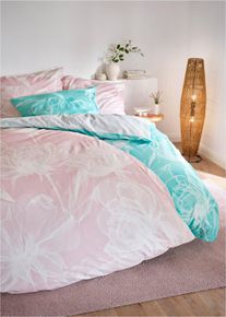 Parure de lit r&eacute;versible en linon - rose - taille 135x200 cm - 100% coton - bonprix