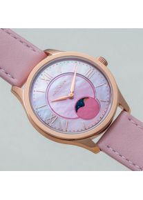 Holzkern; Orologio di legno Moonray (madreperla/rosa), Donna, Legno naturale