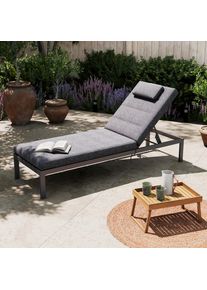 Ambia Garden Gartenliege, Anthrazit, Metall, Textil, F&uuml;llung: Schaumstoff,Schaumstoff, Polyester, 199x30x67 cm, Gartenm&ouml;bel, Gartenliegen, Sonnenliegen