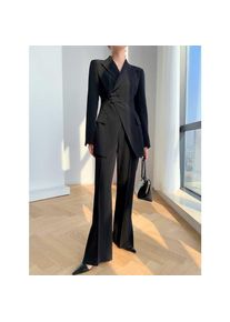 Allingentle Women's Pantsuit 2 Piece Suit Elegant Frog Button Blazer & Pants for Casual Office Customize