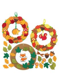 Autumn Wreath Kits (Pack of 3) Foam Sticker Set, 3 Assorted Designs