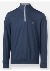 Heren Sweatshirt met ritssluiting in donkerblauw/steengrijs ,maat 44/46, Witt, 50% Katoen, 50% Polyester