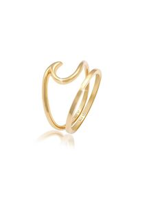 Elli Ring-Set &raquo;Ring Wellen Wave Bandring Basic Set (2 tlg) 925 Silber&laquo; goldfarben, Gr&ouml;&szlig;e 56