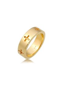 Elli Silberring &raquo;Ring Kreuz Cut Out Bandring Religi&ouml;s Glaube 925 Silber&laquo; goldfarben, Gr&ouml;&szlig;e 58