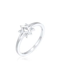 Elli Silberring &raquo;Ring Stern Glas Kristalle Wei&szlig; 925 Sterling Silber&laquo; silberfarben, Gr&ouml;&szlig;e 52