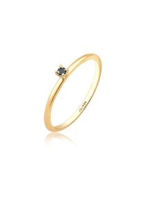 Elli DIAMONDS Diamantring &raquo;Ring Solit&auml;r Diamant Schwarz Brillantschliff (0.003 ct) 585 Gelbgold&laquo; goldfarben, Gr&ouml;&szlig;e 54