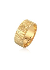 Kuzzoi Silberring &raquo;Ring Bandring Breit Struktur Geh&auml;mmert 925 Silber&laquo; goldfarben, Gr&ouml;&szlig;e 62