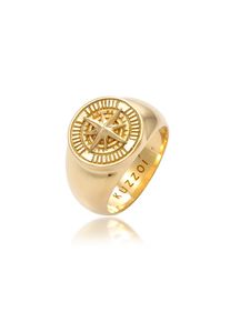 Kuzzoi Siegelring &raquo;Ring Herren Siegelring Kompass 925 Silber&laquo; goldfarben, Gr&ouml;&szlig;e 64