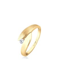 Elli Silberring &raquo;Ring Solit&auml;r Wickelring Zirkonia 925 Silber&laquo; goldfarben, Gr&ouml;&szlig;e 58