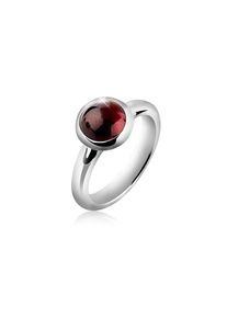 NENALINA Silberring &raquo;Ring Granat Cabochon Edelstein Rund Rot 925 Silber&laquo; silberfarben, Gr&ouml;&szlig;e 54