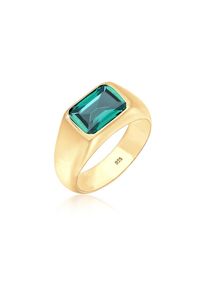 Elli Premium Siegelring &raquo;Ring Siegelring Granat Dunkelrot 925 Sterling Silber vergoldet&laquo; gr&uuml;n, Gr&ouml;&szlig;e 56