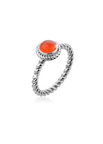 NENALINA Silberring &raquo;Ring Karneol Geburtsstein Juli Trend Stilvoll 925 Silber&laquo; orange, Gr&ouml;&szlig;e 56
