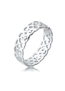 Elli Silberring &raquo;Ring Herz Kleeblatt Ornament Cut Out 925 Silber&laquo; silberfarben, Gr&ouml;&szlig;e 52