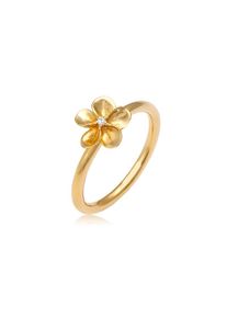 NENALINA Silberring &raquo;Ring Frangipani Bl&uuml;te Blume Zirkonia 925 Silber&laquo; goldfarben, Gr&ouml;&szlig;e 58