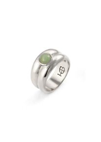 HAZE & GLORY Silberring &raquo;Ring Bandring Jade Gr&uuml;n 925 Sterling Silber&laquo; silberfarben, Gr&ouml;&szlig;e 52