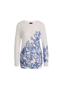 GOLDNER Rundhalspullover &raquo;Eleganter Pullover mit Kontrastdruck&laquo; wei&szlig;, Gr&ouml;&szlig;e 40