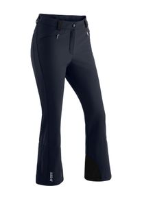 Skihose Maier Sports "Mary", Damen, Gr. 46, Normalgr&ouml;&szlig;en, blau (dunkelblau), Vorderseite: 92% Polyester, 8% Elasthan / R&uuml;ckseite: 100% Polyester, Hosen Skihose, Eng geschnittene Softshellhose in femininer, sportlicher Silhouette