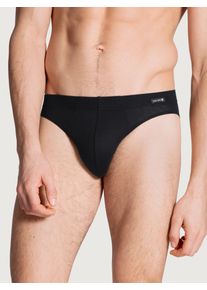 Slip Calida "Evolution", Herren, Gr. S (46/48), schwarz, Single Jersey, Obermaterial: 94% Baumwolle, 6% Elasthan, unifarben, normal, Unterhosen Slip, weich, ohne Eingriff, elastisch, Single Jersey-Qualit&auml;t