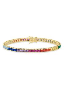 Armband Bruno Banani "Schmuck Geschenk Silber 925 Armschmuck Tennisarmband Regenbogen" Gr. 19, gold (gelbgoldfarben, mehrfarbig, mehrfarbig), Armb&auml;nder, Damen, 19, Silber 925 (Sterlingsilber), Armband, mit Zirkonia (synth.)