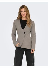 Strickjacke Only "ONLMYERA LIFE LS ONE BUTTON CARDIGAN KNT", Damen, Gr. XL (42), moon rock detail:melange, Strick, Obermaterial: 66% Polyester, 26% Polyacryl, 8% Wolle, meliert, slim fit, V-Ausschnitt, Strickjacken Strickjacke